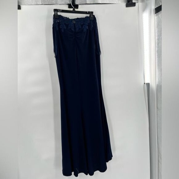 Faviana blue dress maxi long strapless embroidered size 4 - Picture 4 of 7